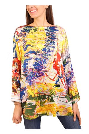 maxi t-shirt in seta multicolor Laboratorio Capri | MAXITSHIRTARVEDO
